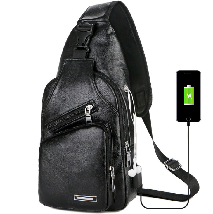 Sac de messager de sac de poitrine de chargement portable USB