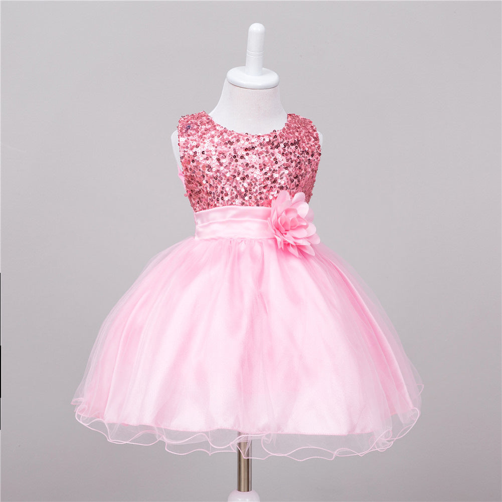 Robe à paillettes pour bébé, robe de princesse de mariage pour fille à fleurs