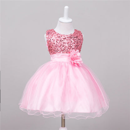 Robe à paillettes pour bébé, robe de princesse de mariage pour fille à fleurs