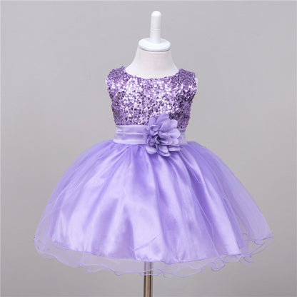 Robe à paillettes pour bébé, robe de princesse de mariage pour fille à fleurs