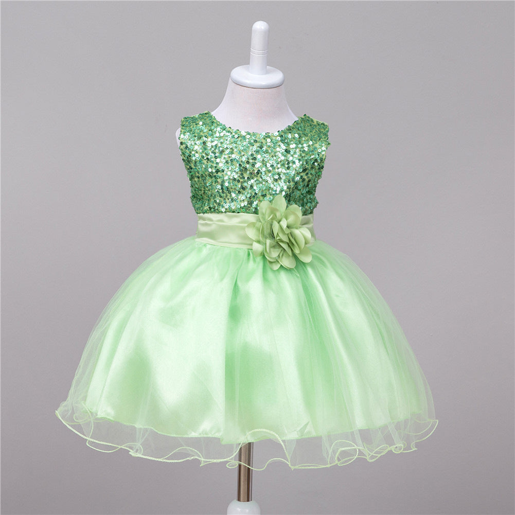 Robe à paillettes pour bébé, robe de princesse de mariage pour fille à fleurs