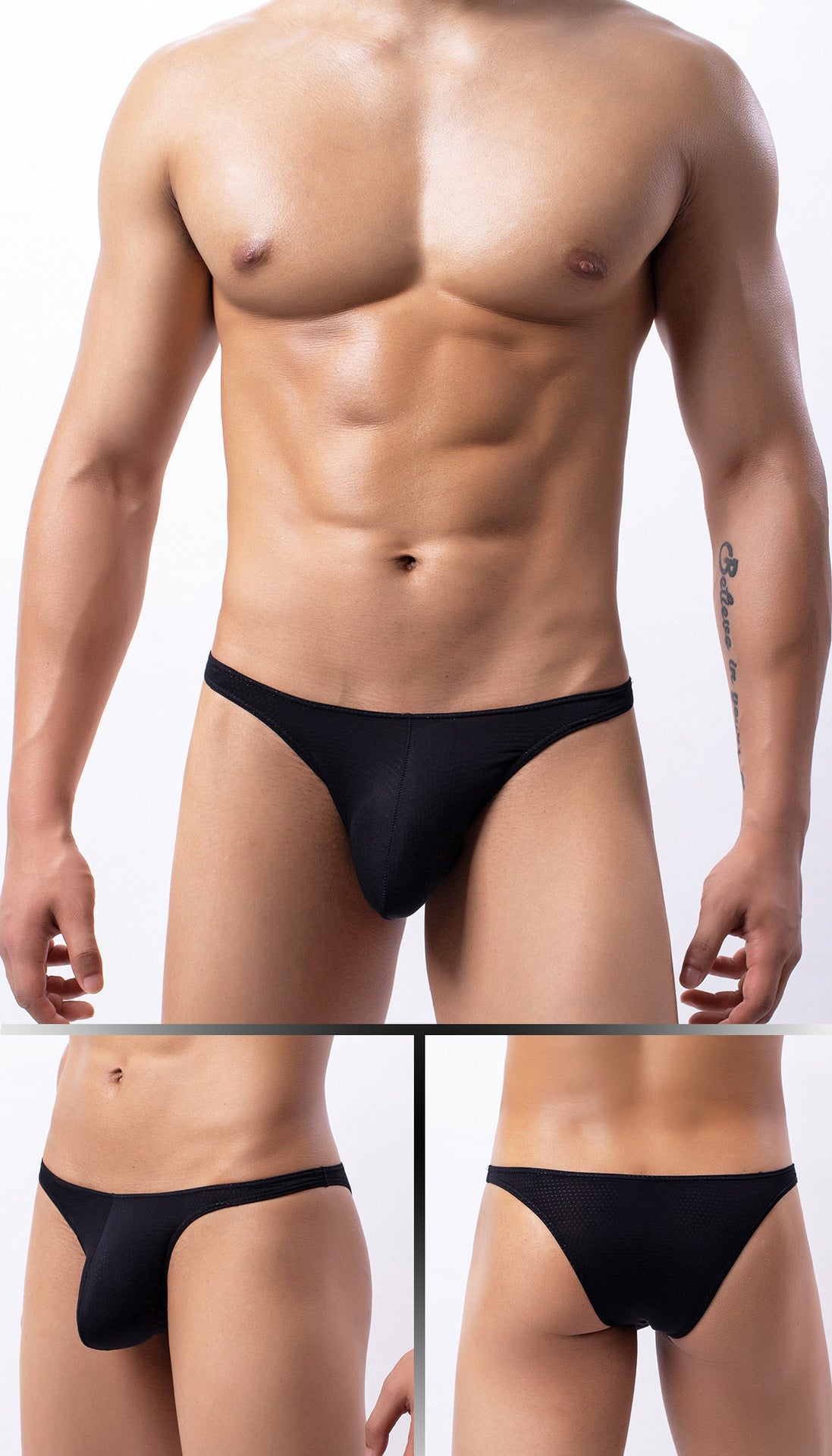 Men's Low Waist Mesh Breathable Swimming Trunks