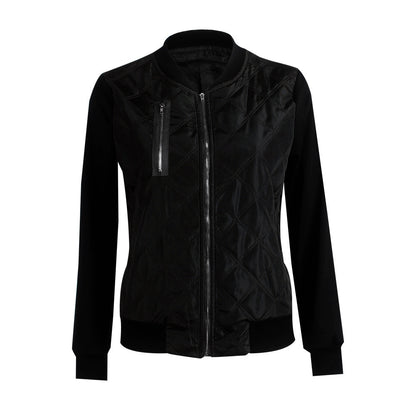 autumn and winter new solid color fashion zipped cotton jacket women jacket