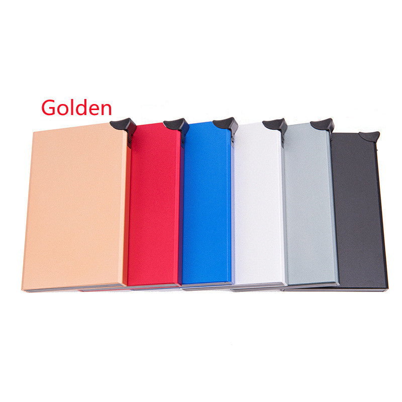 Metal Aluminum Anti-theft Brush Anti-magnetic RFID Wallet Automatic Card Box