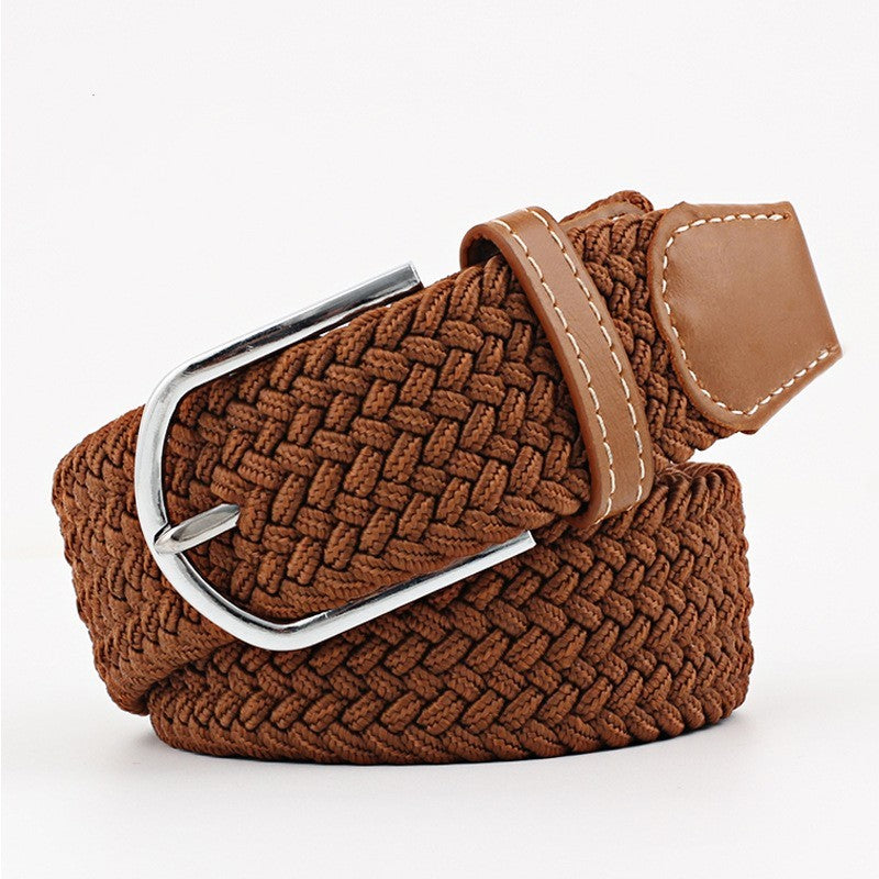 Women's Canvas Student Casual Stretch Braided Needle Buckle Belt - Youthful Confidence
