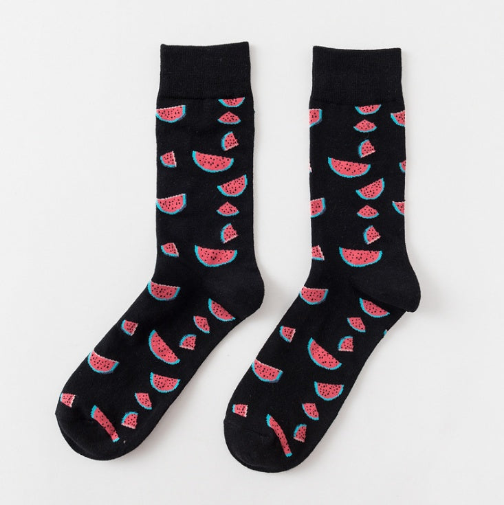 Happy tube socks fruit banana men's and women's socks