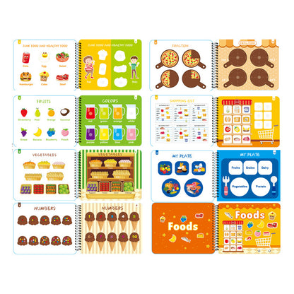 Enlightenment Early Learning Stickers Food Games Flip Book