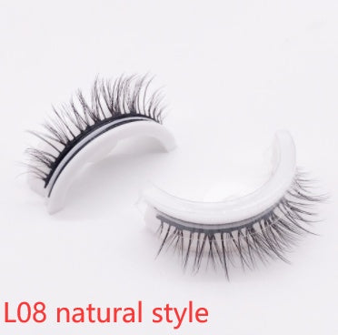 Återanvändbara 3D Mink Lashes naturliga falska ögonfransar Självhäftande falska limmar fria lass Makeup ögonfrans Extens Silk ögonfransar