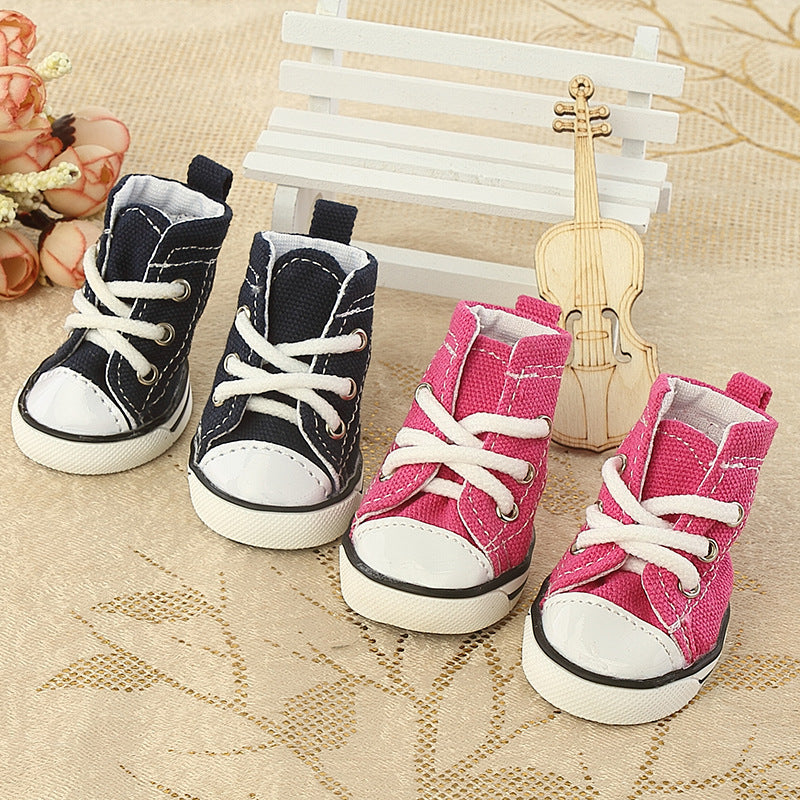 Pet Shoes Denim Canvas Breathable And Comfortable