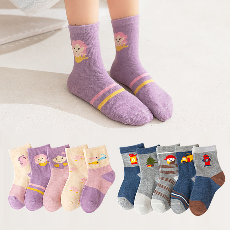 CUHK Children's Socks Cute Cartoon Cotton Socks Student Socks