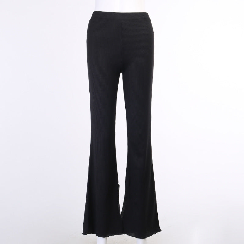 Suede pitted casual girl wide-leg pants
