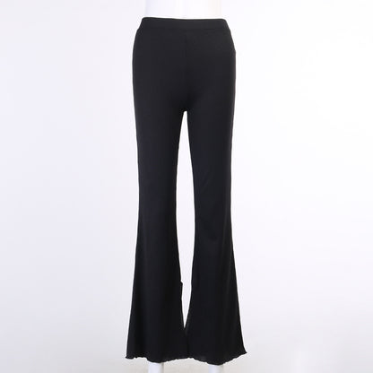 Suede pitted casual girl wide-leg pants