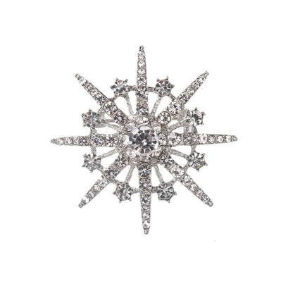 Brooch with diamond and eight-pointed star brooch