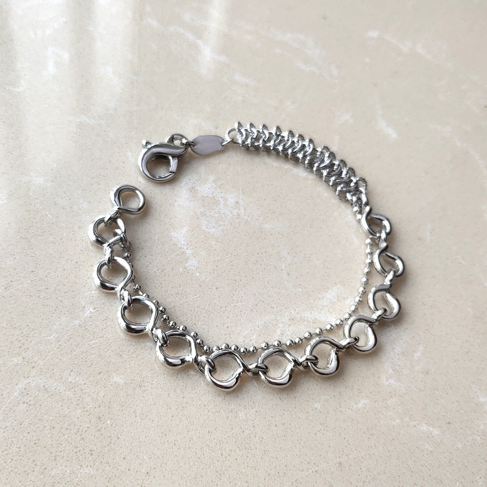 Metallvindgiftskarvningsarmband Enkel personlig design Samma armband för män och kvinnor