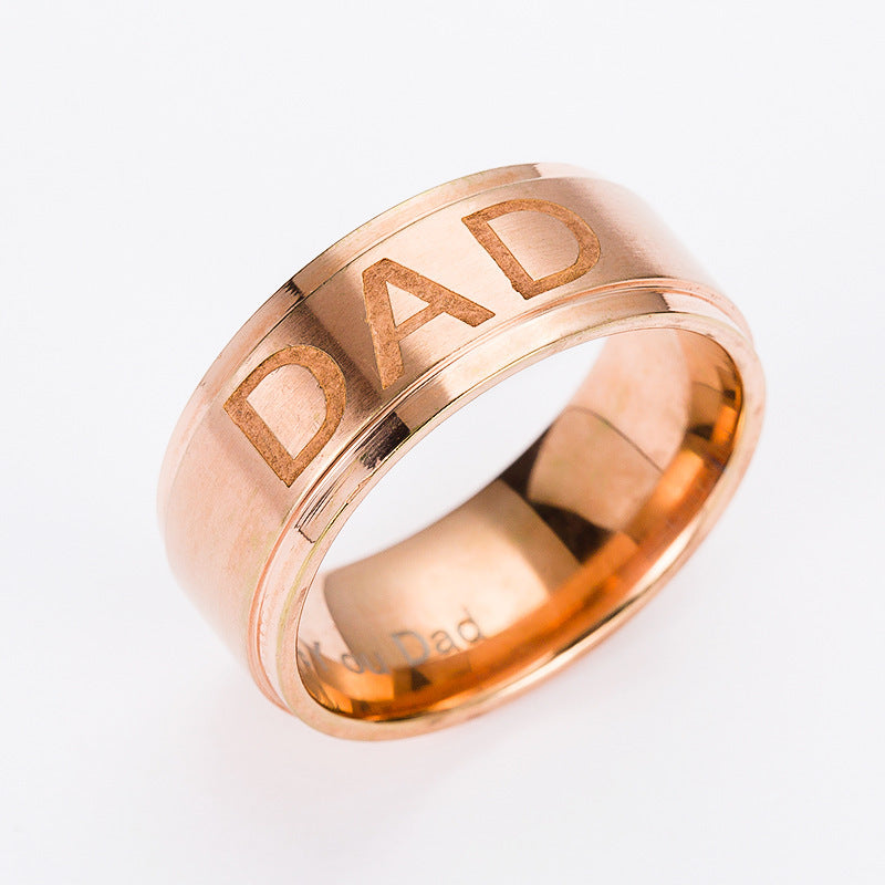 Monogram ring titanium steel ring