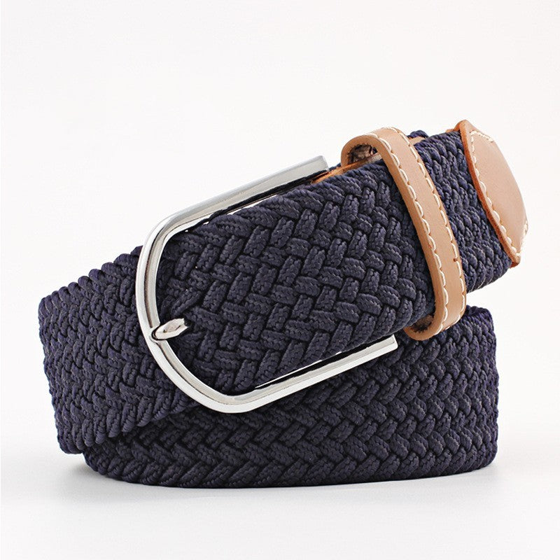 Women's Canvas Student Casual Stretch Braided Needle Buckle Belt - Youthful Confidence