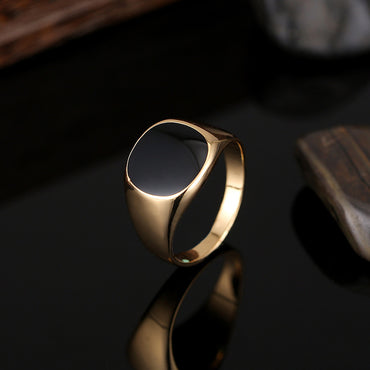 Classic smooth oil dripping men's zinc alloy ring