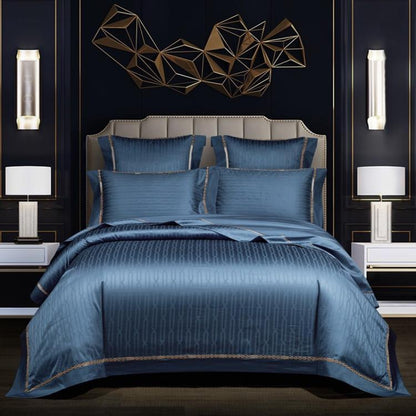 Europeisk jacquard-sängkläder i satin med fyra delar