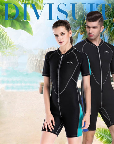 Neoprene Wetsuits Men's And Women's Swimming WetSuits One-Piece Thicken Swimsuit Short Sleeve Deep Diving Surfing Wetsuits