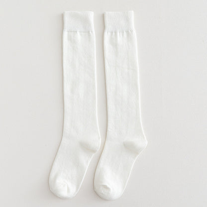 Solid Color Calf Socks Women's Cotton Long Socks