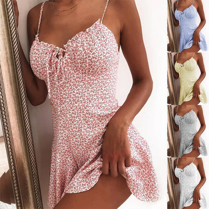 Robe florale Mini robe caraco femme