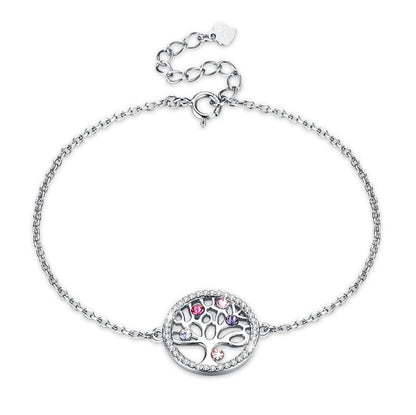 925 Sterling Silver Kristall Livsträd Armband För Kvinnor Festgåva Om Långt Armband Modesmycken SVH241