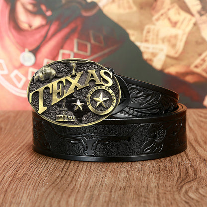 Men's And Women's Fashion Texas Cow Head Belts