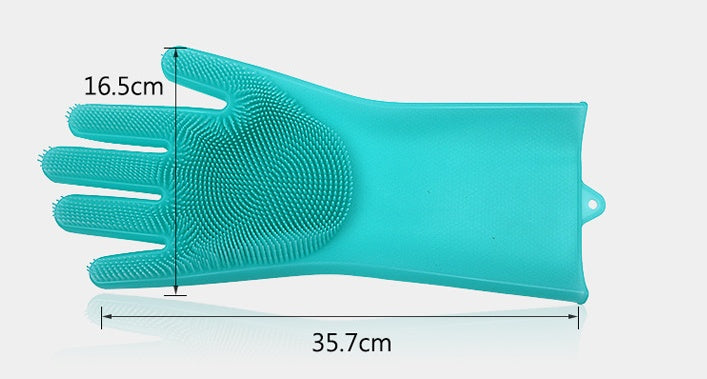 Silikon rengöring pensel skrubber handskar värmebeständig, bh för disk tvätt, Rengöring, Husdjurs hårvård (Mint)