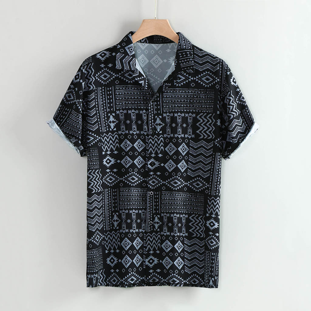 Printed slim shirt for men