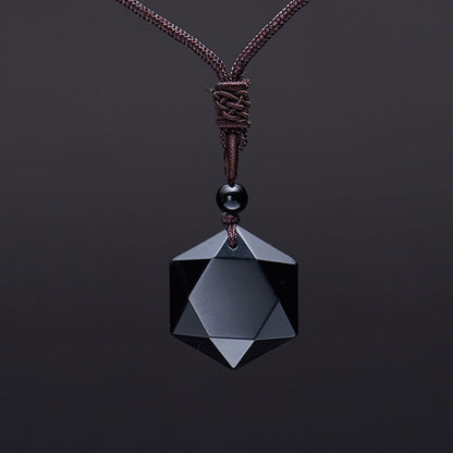 Pendentifs en obsidienne naturelle, collier six étoiles, chaîne de pull, collier en pierre énergétique pendule, chaîne de clavicule pour hommes et femmes