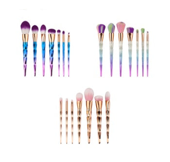 7 pinceaux de maquillage, outils de maquillage, pinceau de maquillage diamant, pinceau de fond de teint