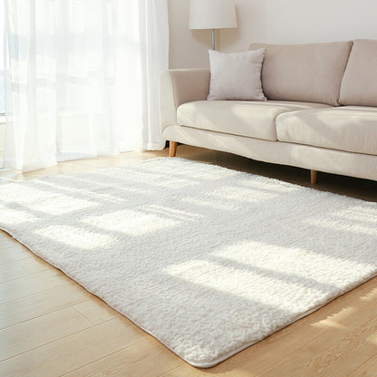 Tapis de salon zone solide tapis moelleux doux décor à la maison blanc en peluche tapis chambre tapis cuisine tapis de sol blanc tapis Tapete