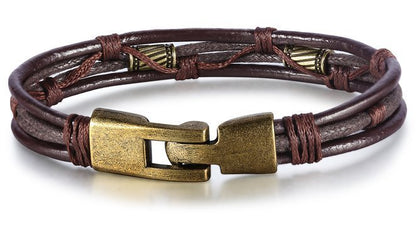 Retro Men's Braided Leather Bracelet