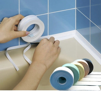 Bathroom Sealing Strip Tape - White PVC Self-Adhesive Waterproof Wall Sticker