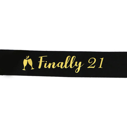 Birthday party shoulder strap etiquette strap