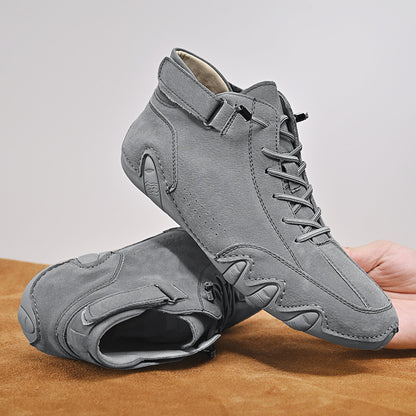 Men Ankle Boots Autumn Winter Suede Velcro Shoes Fashion Lace-up Sneakers