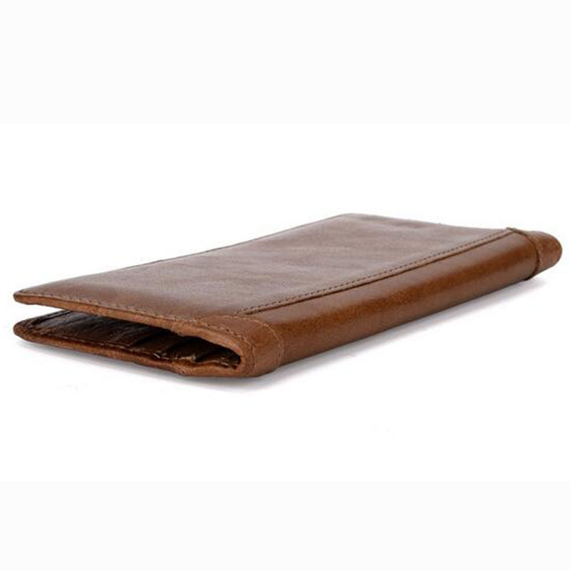 Cowhide Wallet Retro Vaxad Cowhide Läder Plånbok Mynt med fler kort plånboka