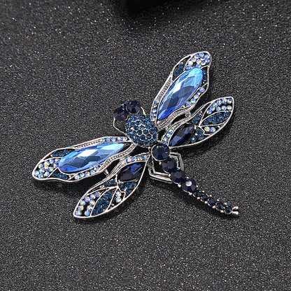 Rhinestone dragonfly brooch