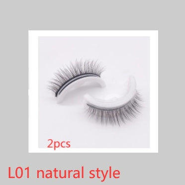 Återanvändbara 3D Mink Lashes naturliga falska ögonfransar Självhäftande falska limmar fria lass Makeup ögonfrans Extens Silk ögonfransar