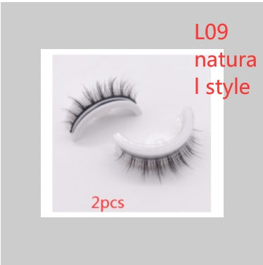 Återanvändbara 3D Mink Lashes naturliga falska ögonfransar Självhäftande falska limmar fria lass Makeup ögonfrans Extens Silk ögonfransar