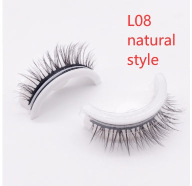 Återanvändbara 3D Mink Lashes naturliga falska ögonfransar Självhäftande falska limmar fria lass Makeup ögonfrans Extens Silk ögonfransar