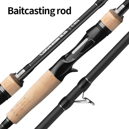 Three-section Lure Rod Adjustable Carbon Straight Handle Fishing Rod