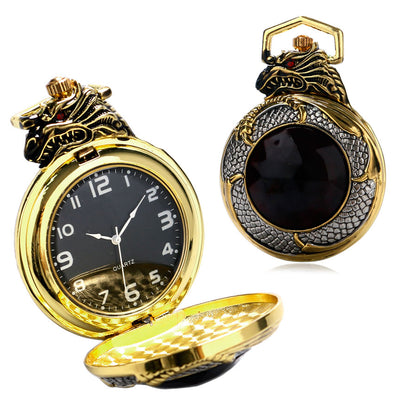 Creative golden dragon pocket watch