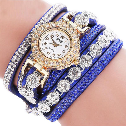 Relogio masculino Kvinnor Kvarts Kvinnor PU Läder Rhinestone Watch Armband Watches