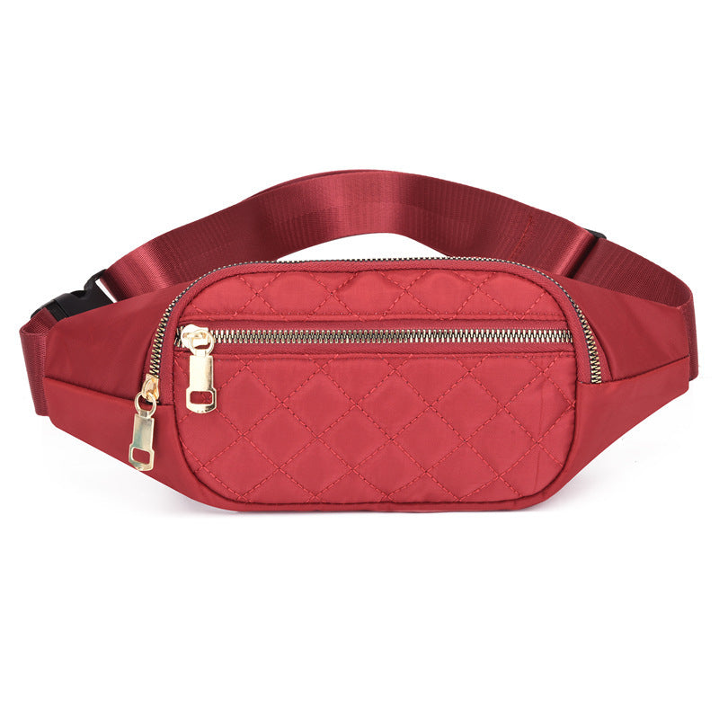 Rhombus Fanny Packs For Women Crossbody Midjeväskor För Sport Vandring Cykling Löpning