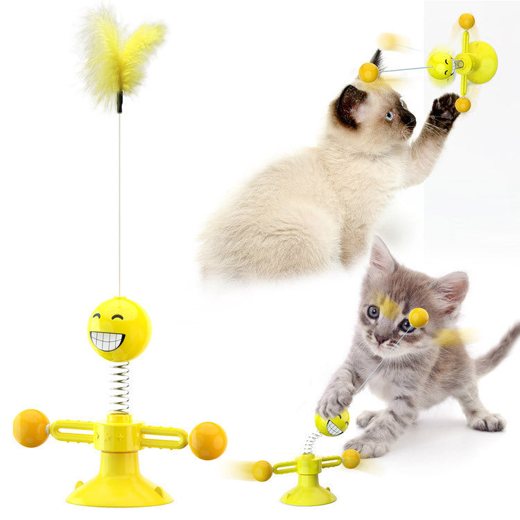 Cat Turntable Cat Windmill Toy Glödande Toy