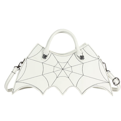 Halloween Spider Web Shape Axelväskor Personality Batgirl Tide Pu Handväskor Fashoin Messenger Crossbody Bag