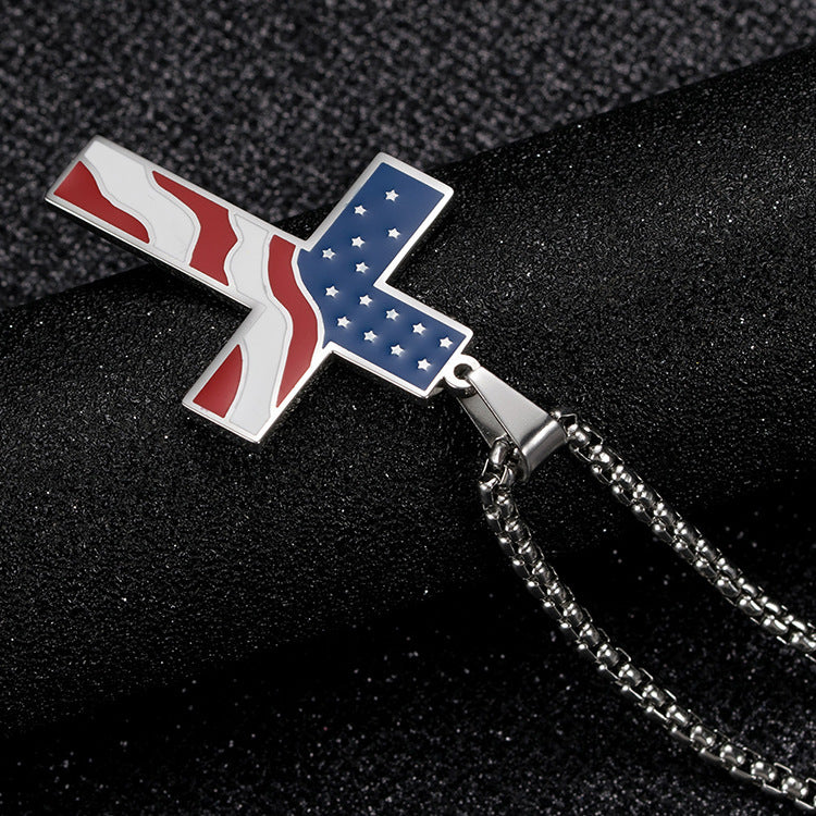 Collier Croix Drapeau