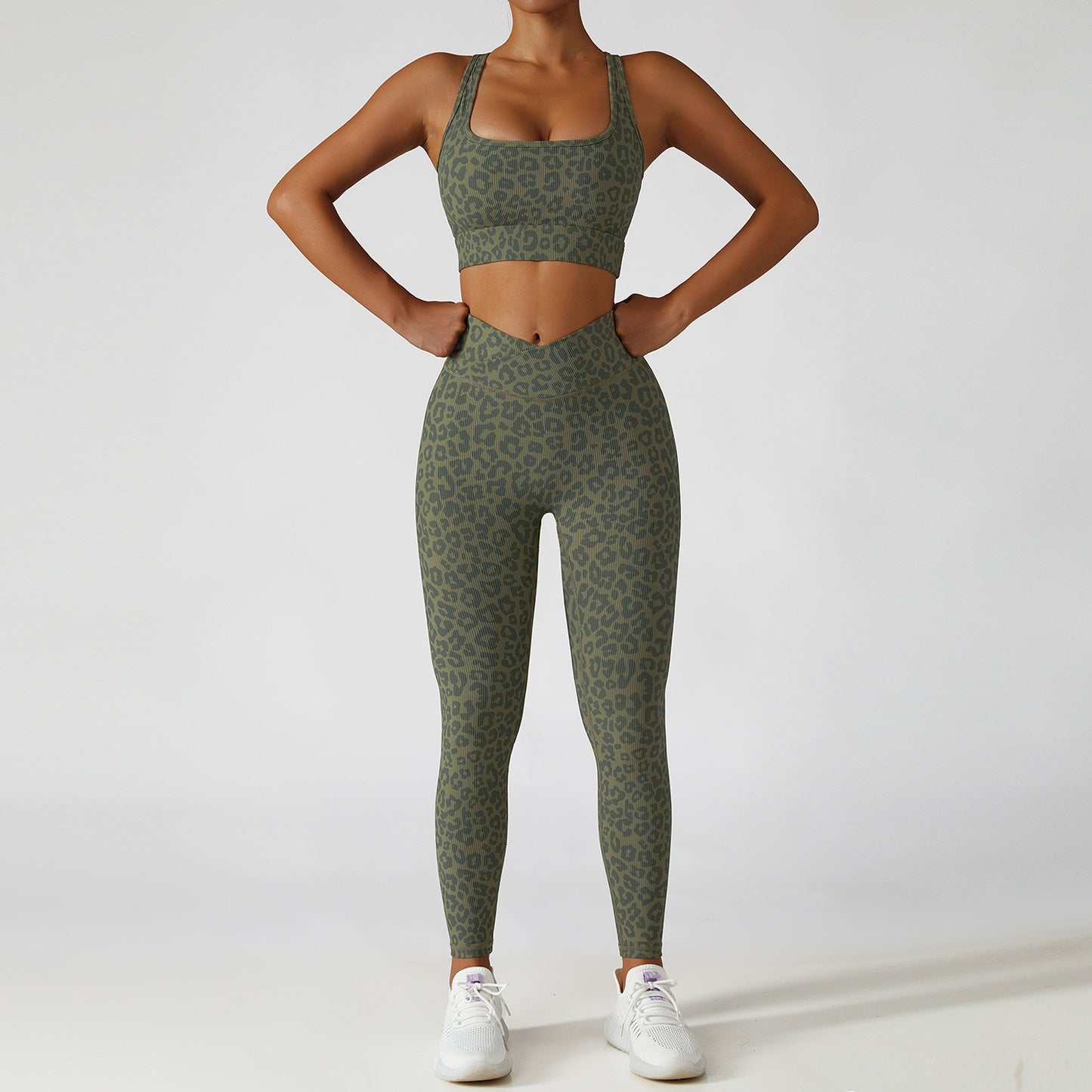 Ensemble de vêtements de yoga Camouflage Leopard Sports