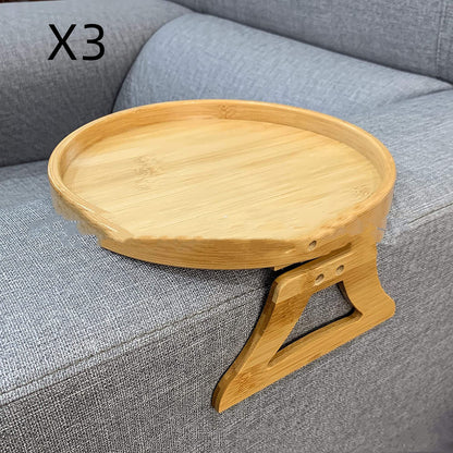 Potable Sofa Tray Table Wood Armrest Clip-On Tray Practical TV Snack Tray For Remote Control Coffee Snacks Home Accessories